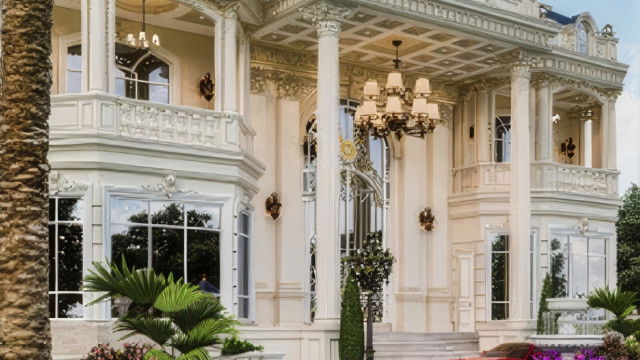 تصميم خارجي كلاسيكي لفيلا في باكستان