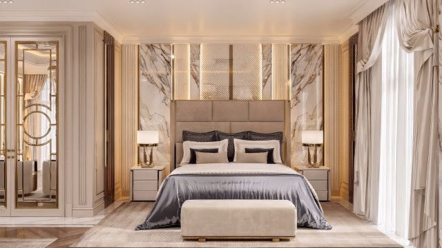 بريق تصميم غرفة النوم
