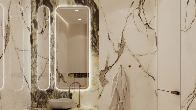 Классическая золотая ванная в стиле люкс