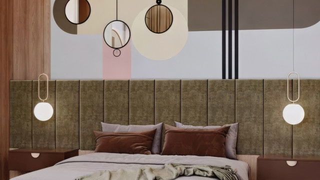 Современный художественный дизайн спальни