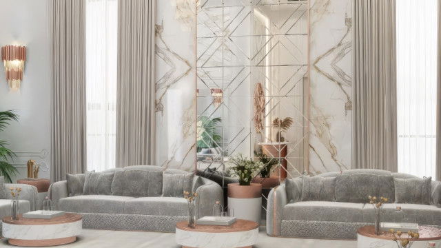 تصميم داخلي فخم وعصري للمجلس في دبي