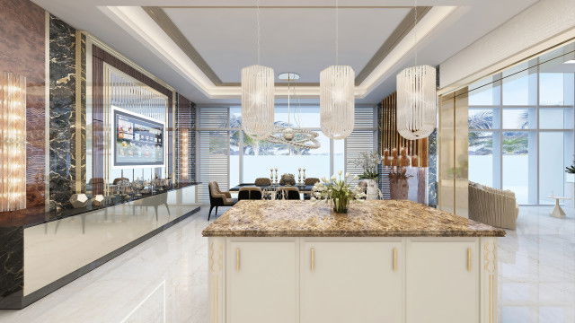 Big villa kitchen interior