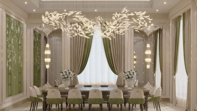 غرفة طعام دائرية عائلية