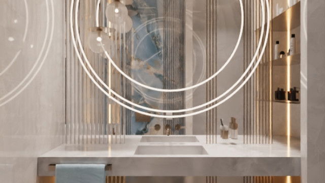 تصميم التصميم الداخلي للحمام بالفن الحديث