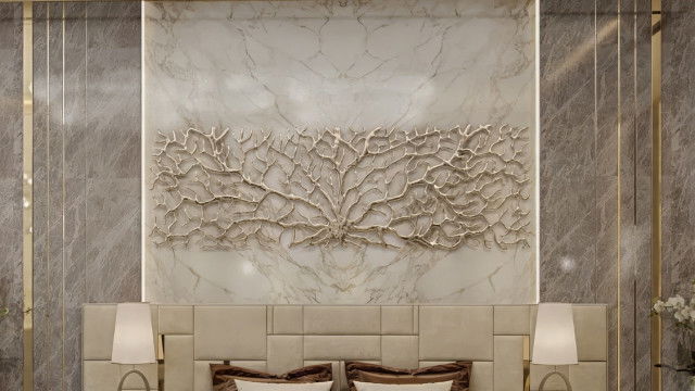 تصميم رائع لغرفة نوم في فيلا فاخرة