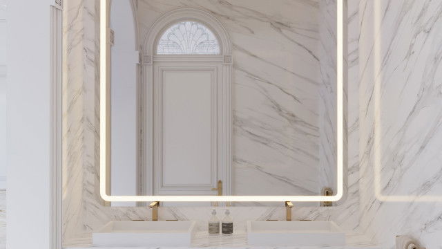 التصميم الداخلي الفاخر للحمام في دبي