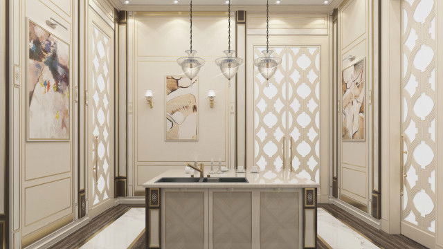 Идея роскошного дизайна современной кухни