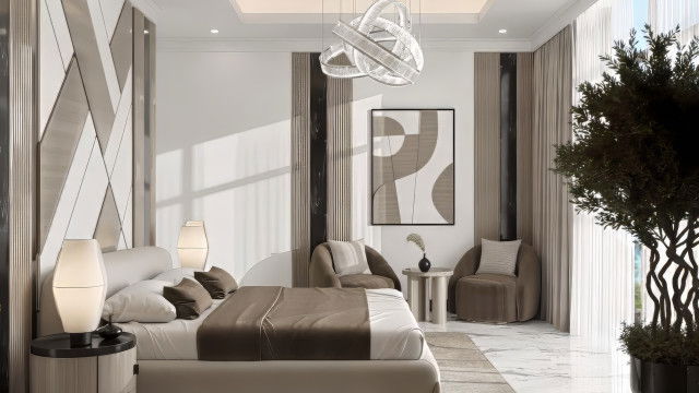 Bedroom Interior is in a Contemporary