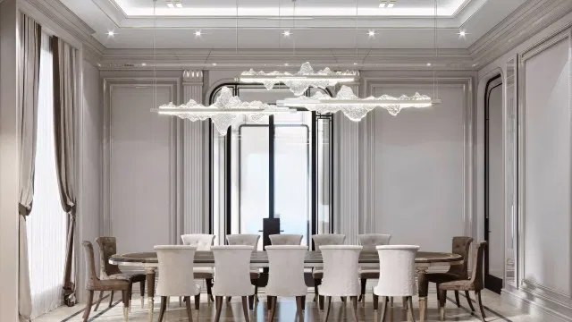 Big villa dining room interior