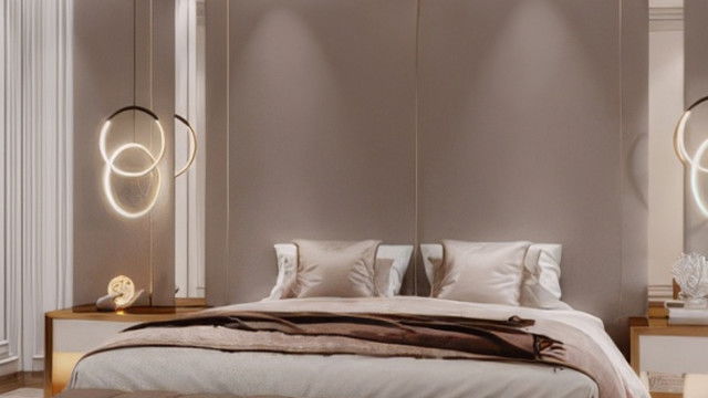 التصميم الداخلي الفاخر لغرفة نوم في دبي