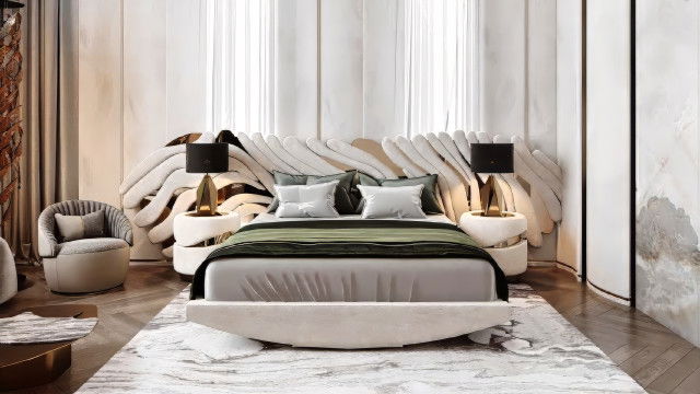 Relaxing tender bedroom interior