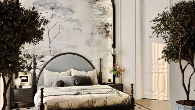 Bright bedroom - elegant interior design