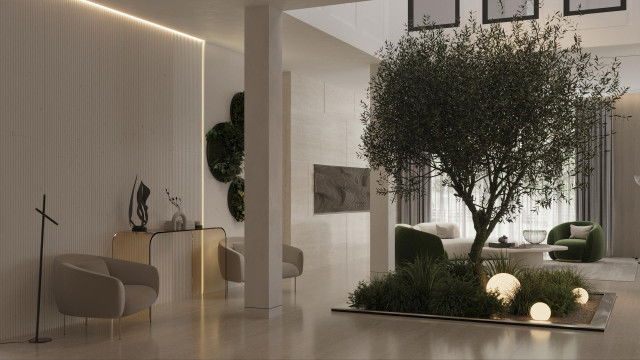 Modern living space interior design