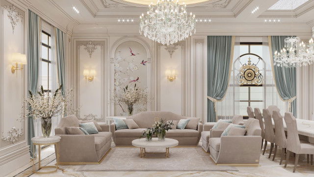 تصميم غرفة معيشه واسعه