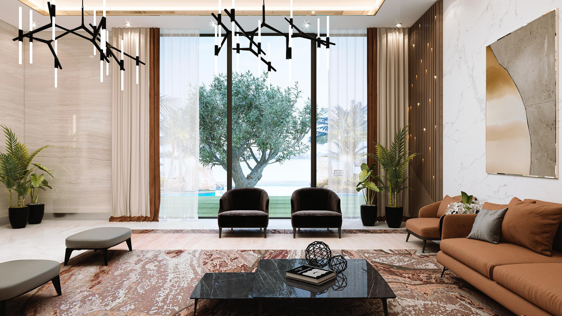 Luxury modern interior for living room