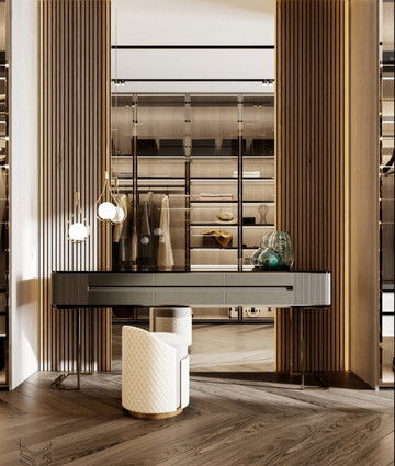 Гардеробная — роскошный интерьер дома