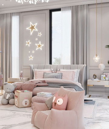 Cute Children`s Bedroom Design For A Girl