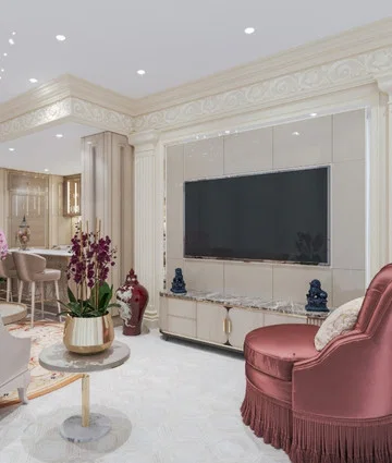 Luxury apartment interior in Burj Khalifa, Dubai