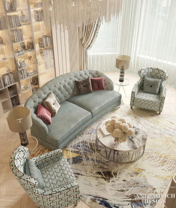 Просторный роскошный дизайн квартиры в Абу-Даби