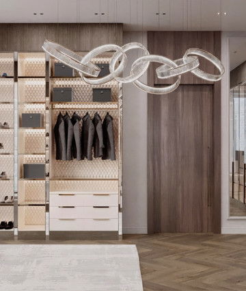 Дизайн интерьера просторной гардеробной