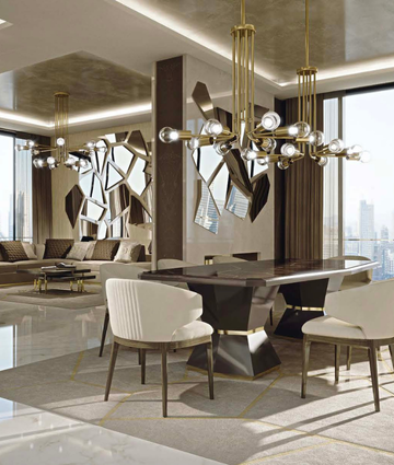 Contemporary luxury furniture for dining room interior
