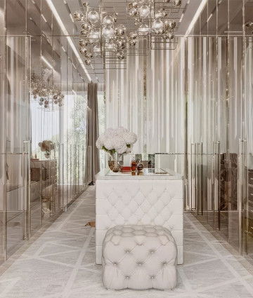 Декор роскошной гардеробной в Дубае