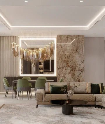 Luxury apartment interior on Sheikh Zayed Road, Dubai
