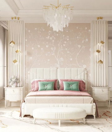 Светлый роскошный дизайн интерьера квартиры