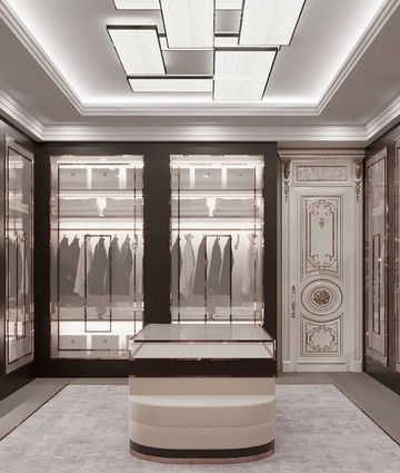 Гардеробная для владельцев дома: дизайн и функциональность