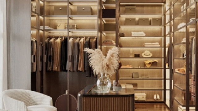 Trendy Dressing Room Design in Emirates Hills