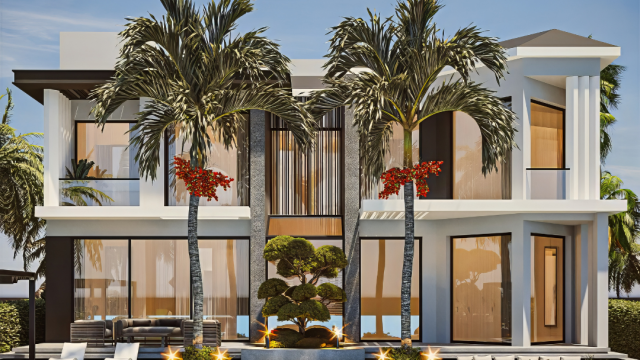 خدمة تصميم المناظر الطبيعية في فيلا في ديستريكت ون