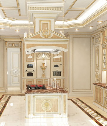تصميم التصميم الداخلي الفاخر للمطبخ