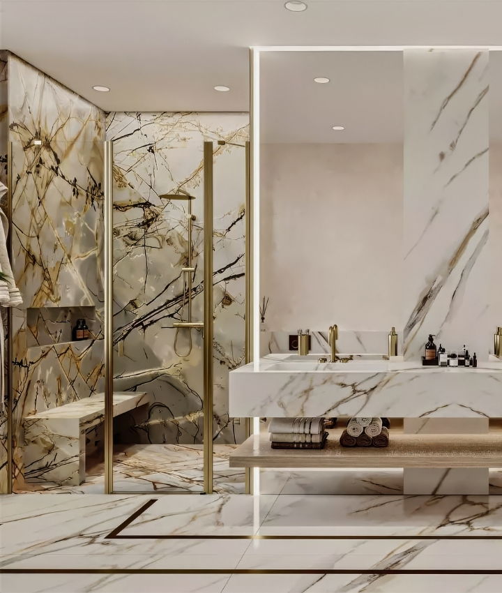 تشطيب ديكور الحمام بمساحات واسعة