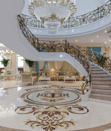 Luxurious Staircase Design in Classic Entrance Interior
