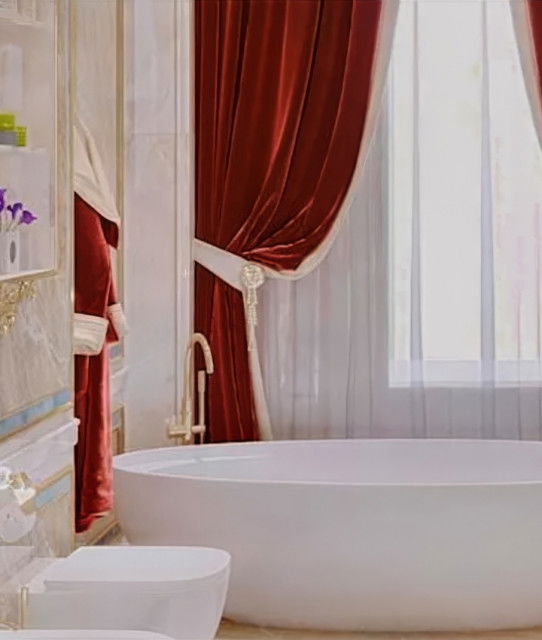 Золотой дизайн ванной комнаты