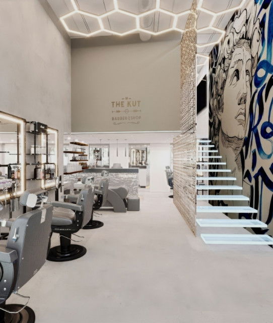 Modern Aesthetic Barber Shop with Spacious Interior Design Creating Luxury