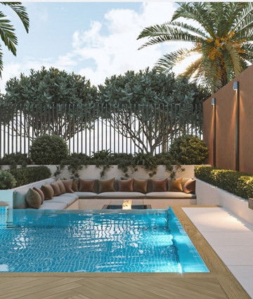 Дизайн бассейна в современном стиле для виллы в Дубае