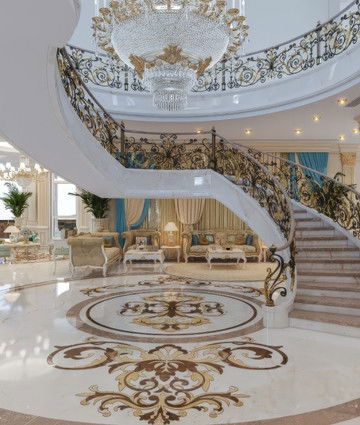 Luxurious Staircase Design in Classic Entrance Interior