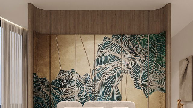 Роскошный классический интерьер спальни