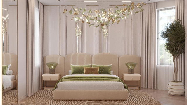 غرفة النوم اللطيفة والناعمة