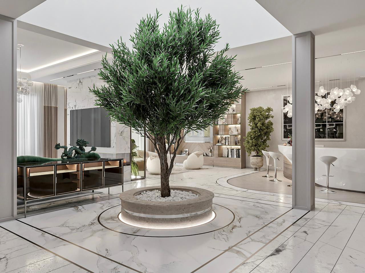 Современная вилла в Al Barari — отделка и интерьер