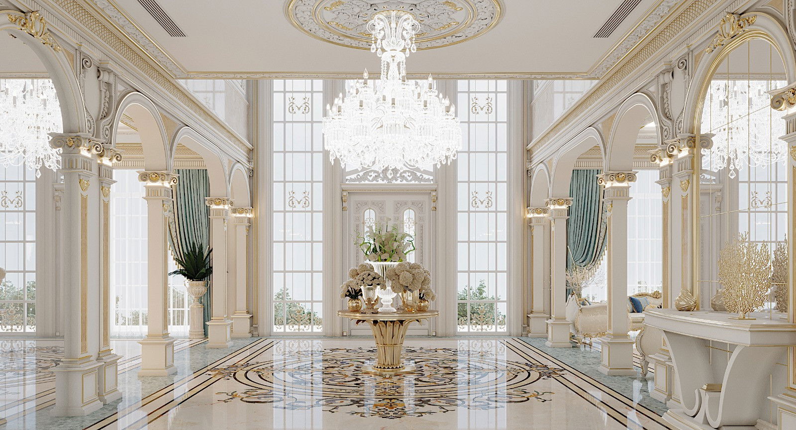 Классический дизайн виллы с роскошным акцентом