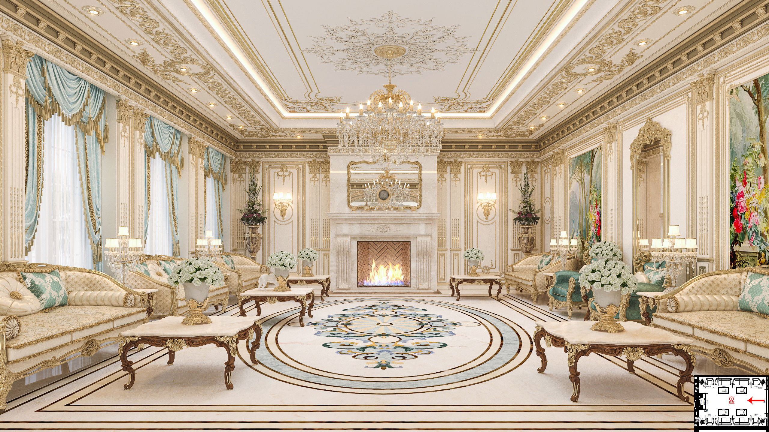 Дизайн интерьера дворца — роскошные проекты и отделка