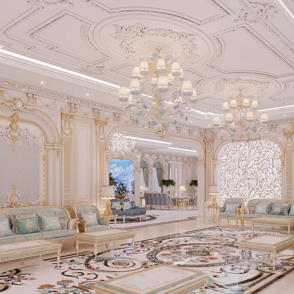 Royal Arabic villa interior in Dubai