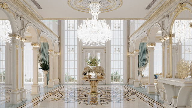 تصميم فيلا كلاسيكية بلمسة فاخرة