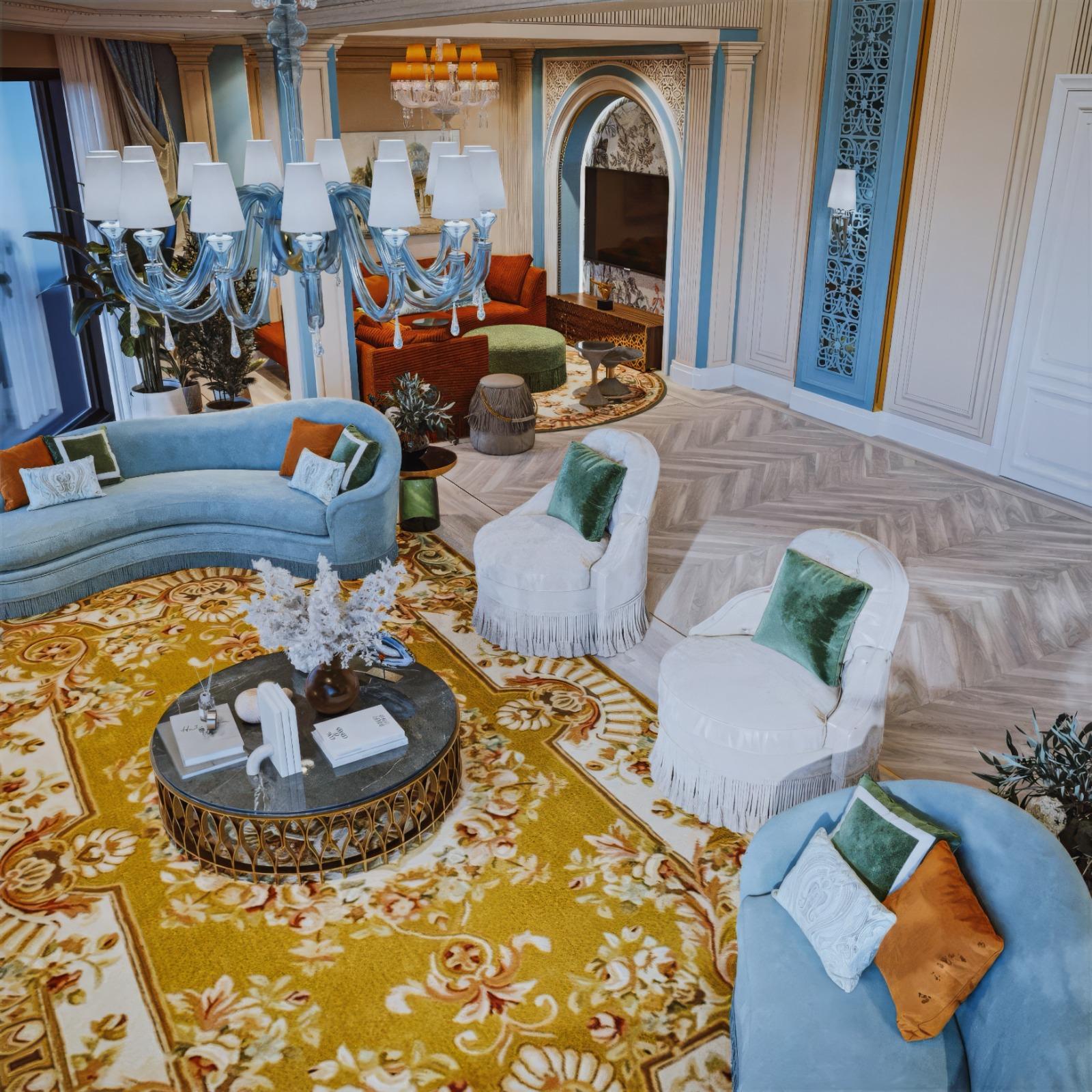 Modern luxury living room interior