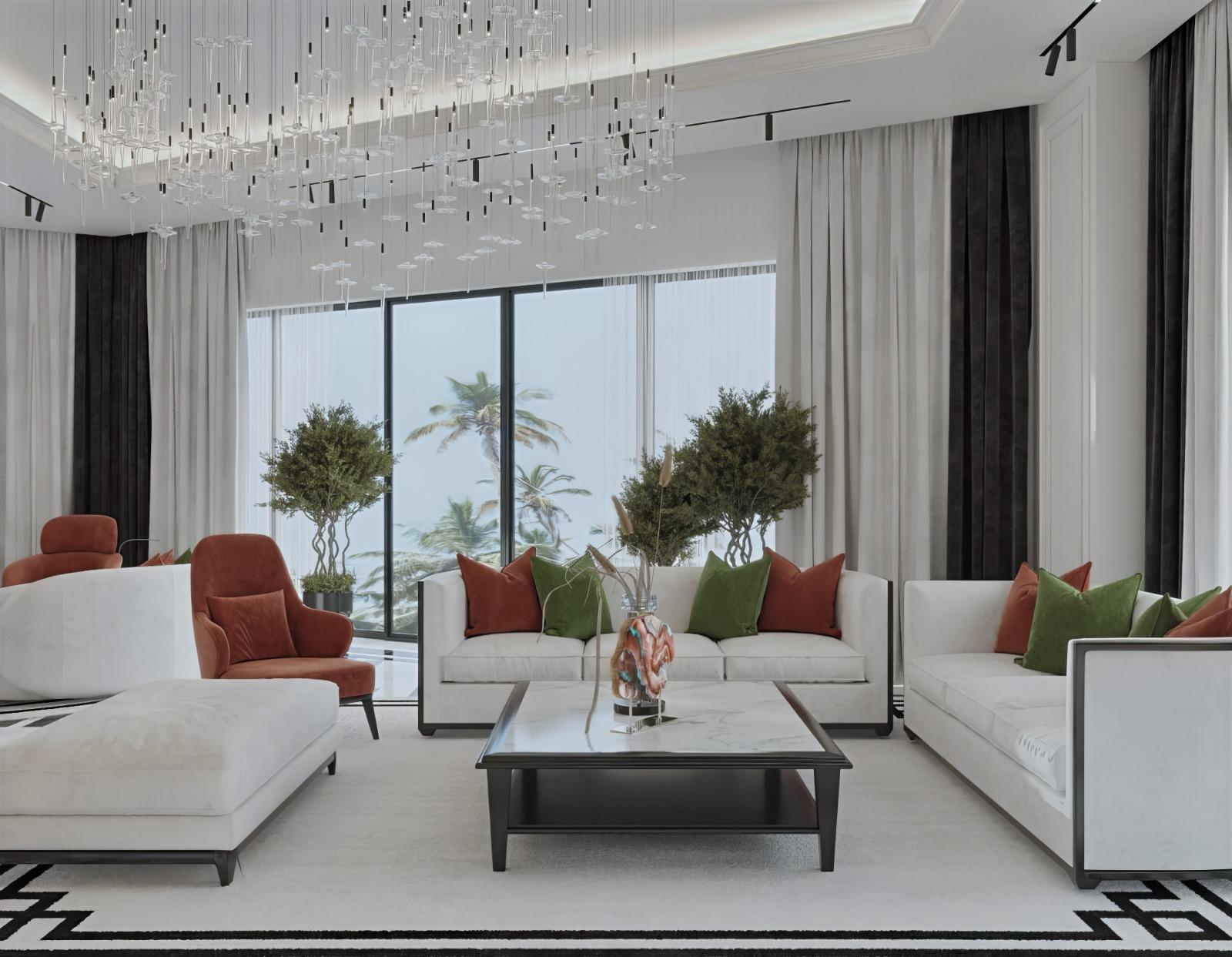 Лучший интерьер гостиной для виллы