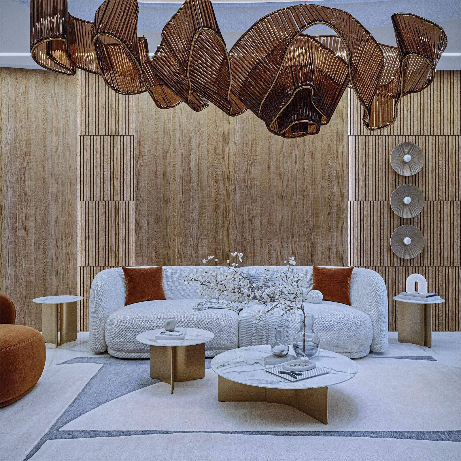 Роскошный декор семейной гостиной — ОАЭ