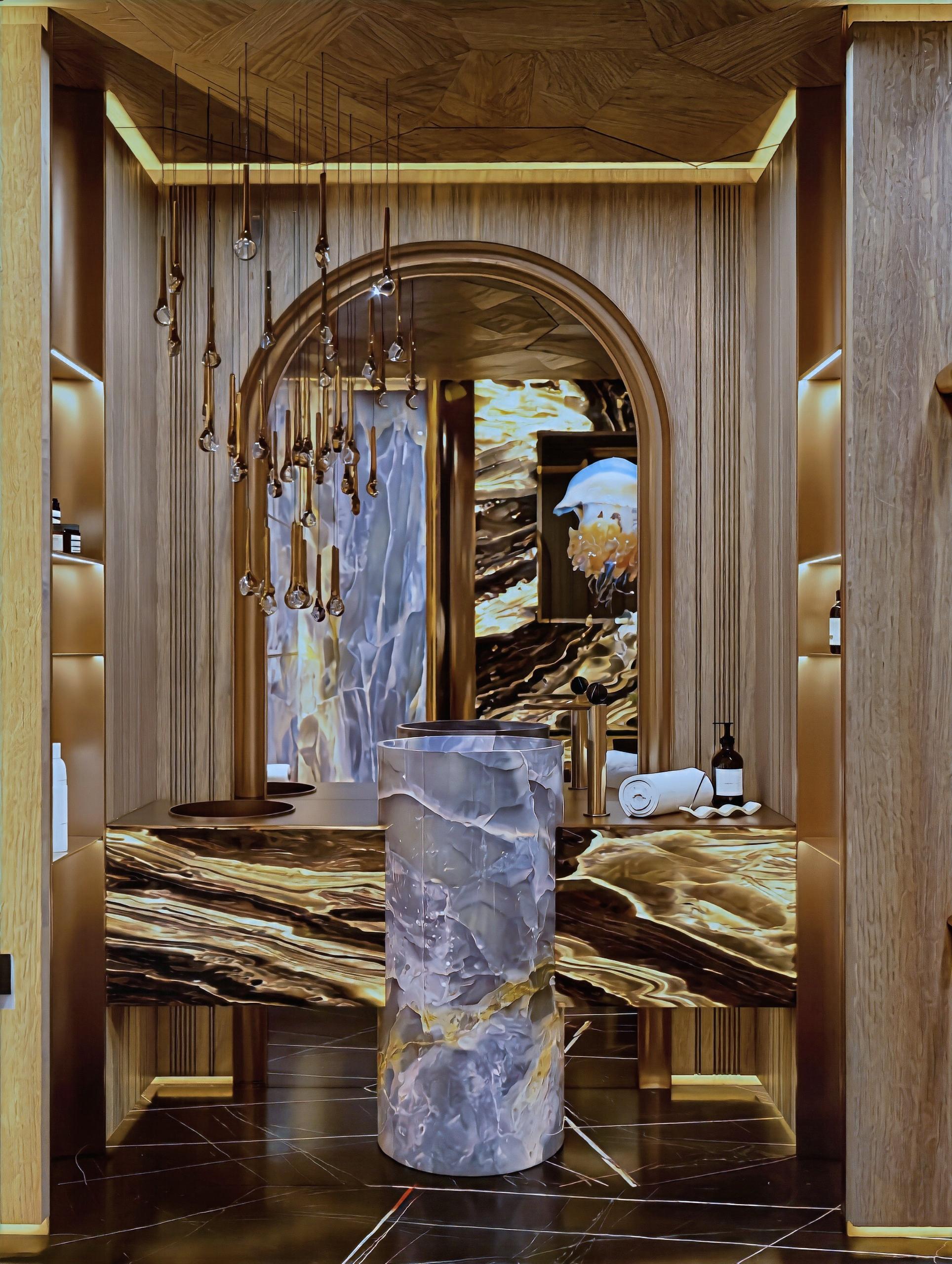 Идея стильного дизайна ванной комнаты