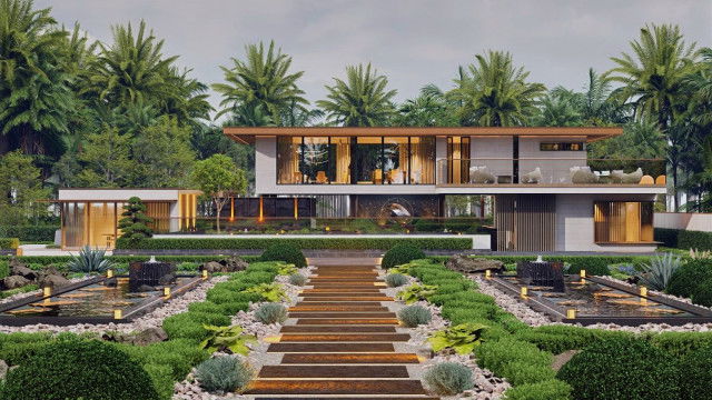 التصميم الخارجي الحصري الحديث